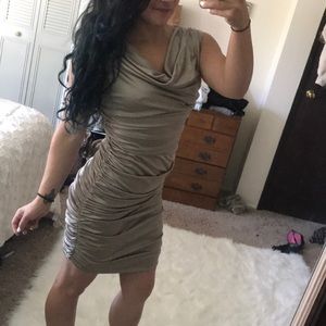 Metallic gold mini dress
